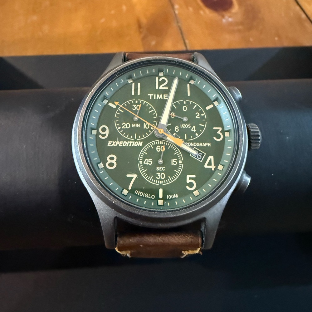 Timex Expedition Green and Brown Chronograph Watch